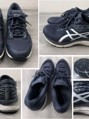 ASICS Gray Athletic Running Shoes with White Logo Accents Size 9